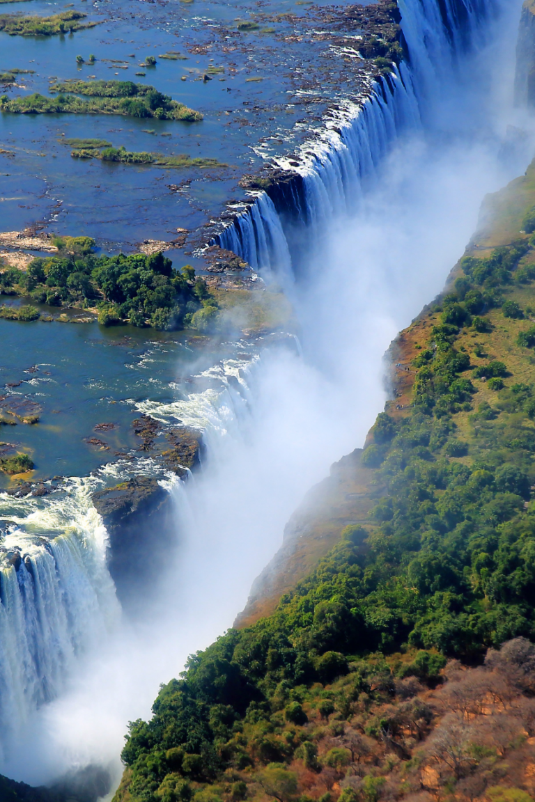 Aerial Photo of the Victoria Falls in Zimbabwe